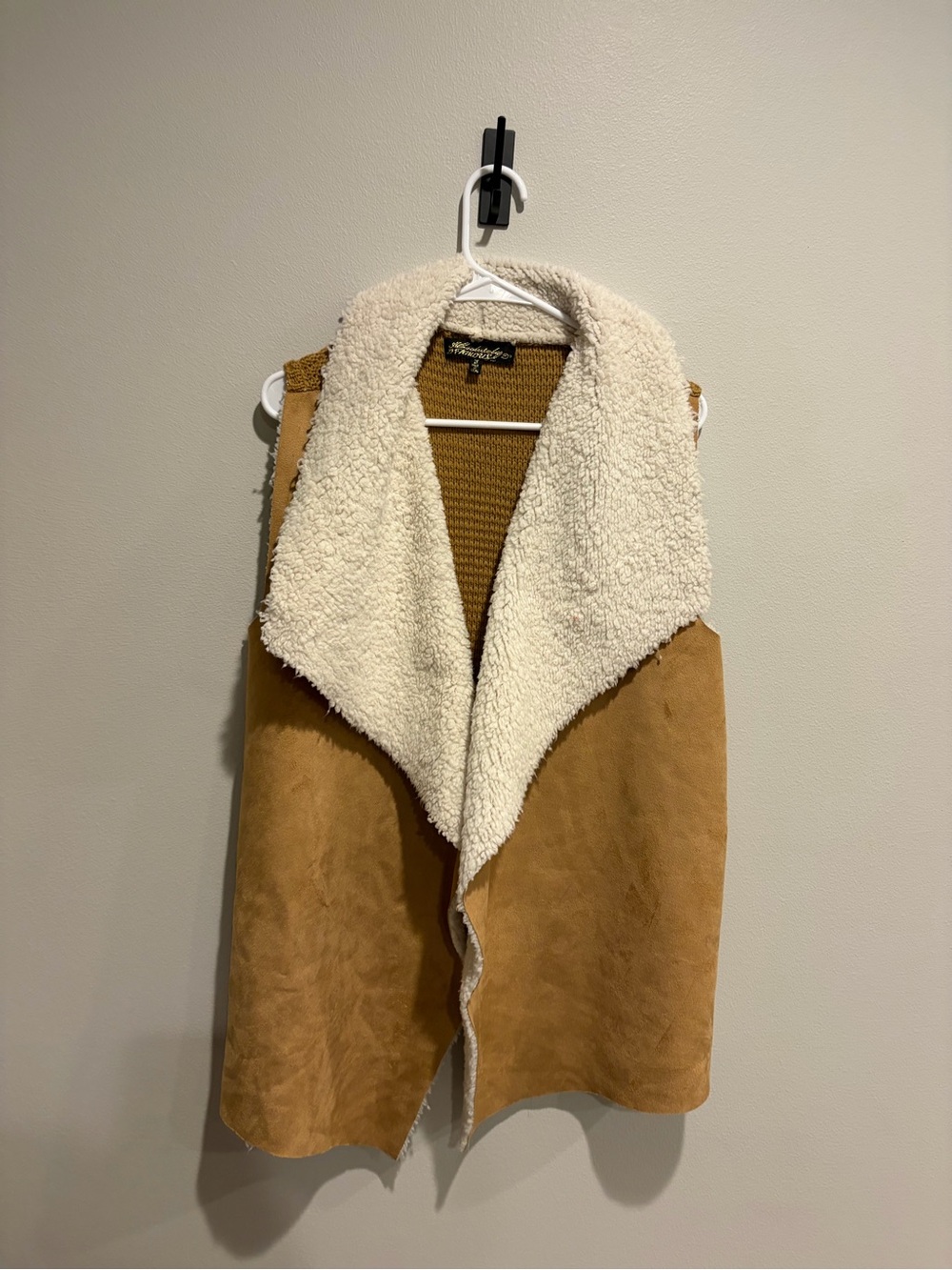 Absolutely Famous Camel Sherpa-Lined Teddy Vest